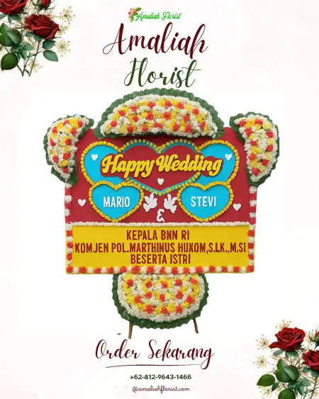 Papan Bunga Pernikahan Purwasana